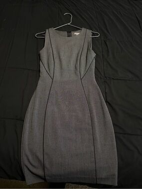 H&M Grey Sleeveless Midi Sheath Dress